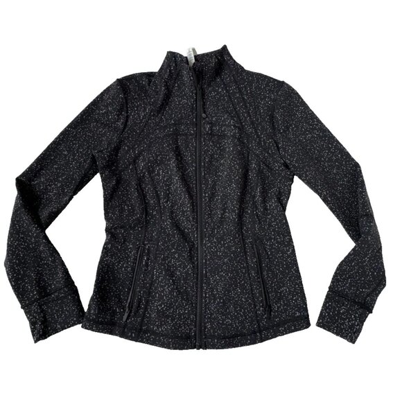 Share Lululemon Womens 10 Define Jacket Black White Magnetied Jacquard Athletic - Picture 1 of 4